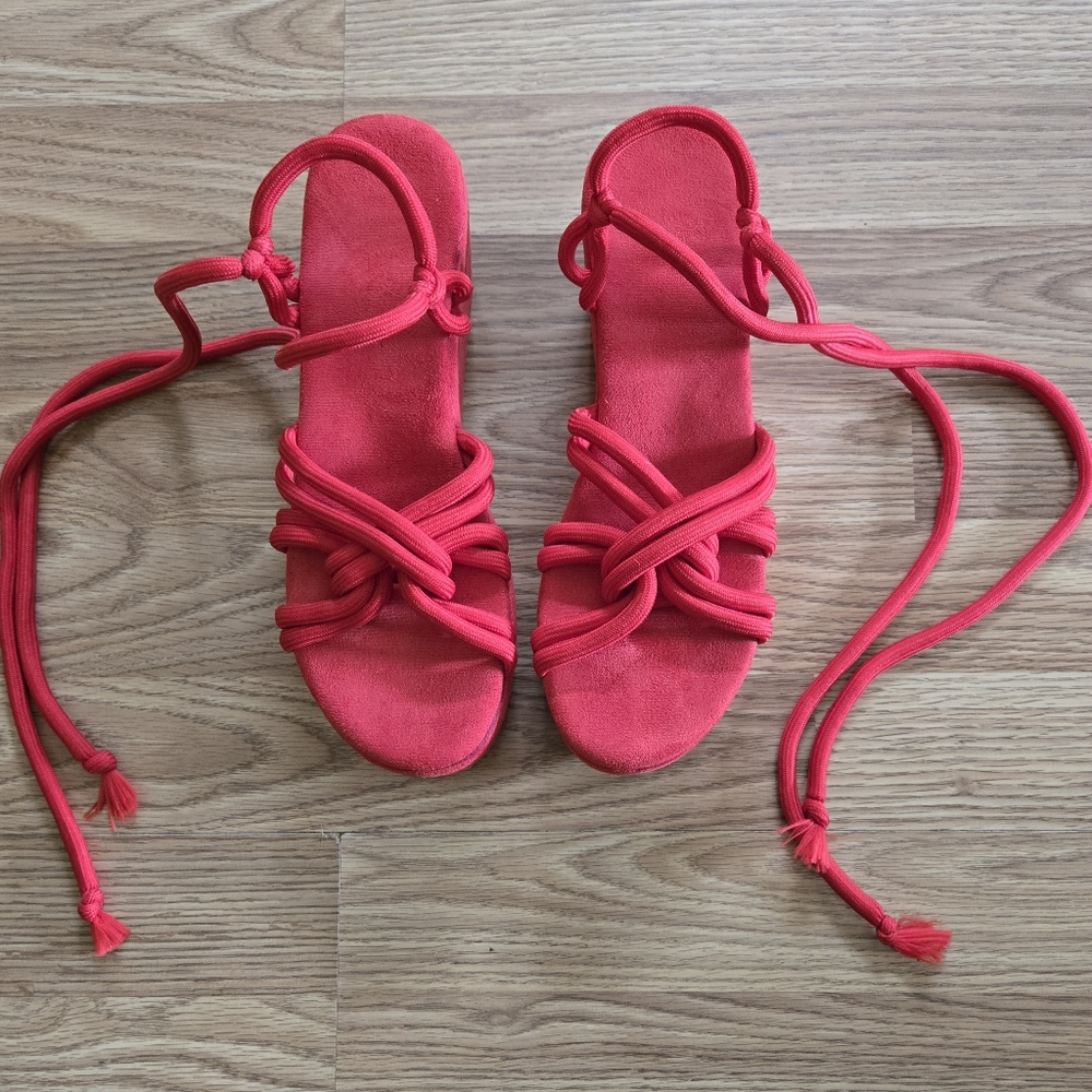 Red Strappy Sandals
